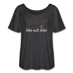 Damen-Fledermaus-Shirt mit Motiv lebe mit liebe